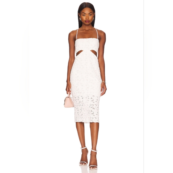 P1. NWT LPA PERLA MIDI CUTOUT DRESS - Picture 2 of 9